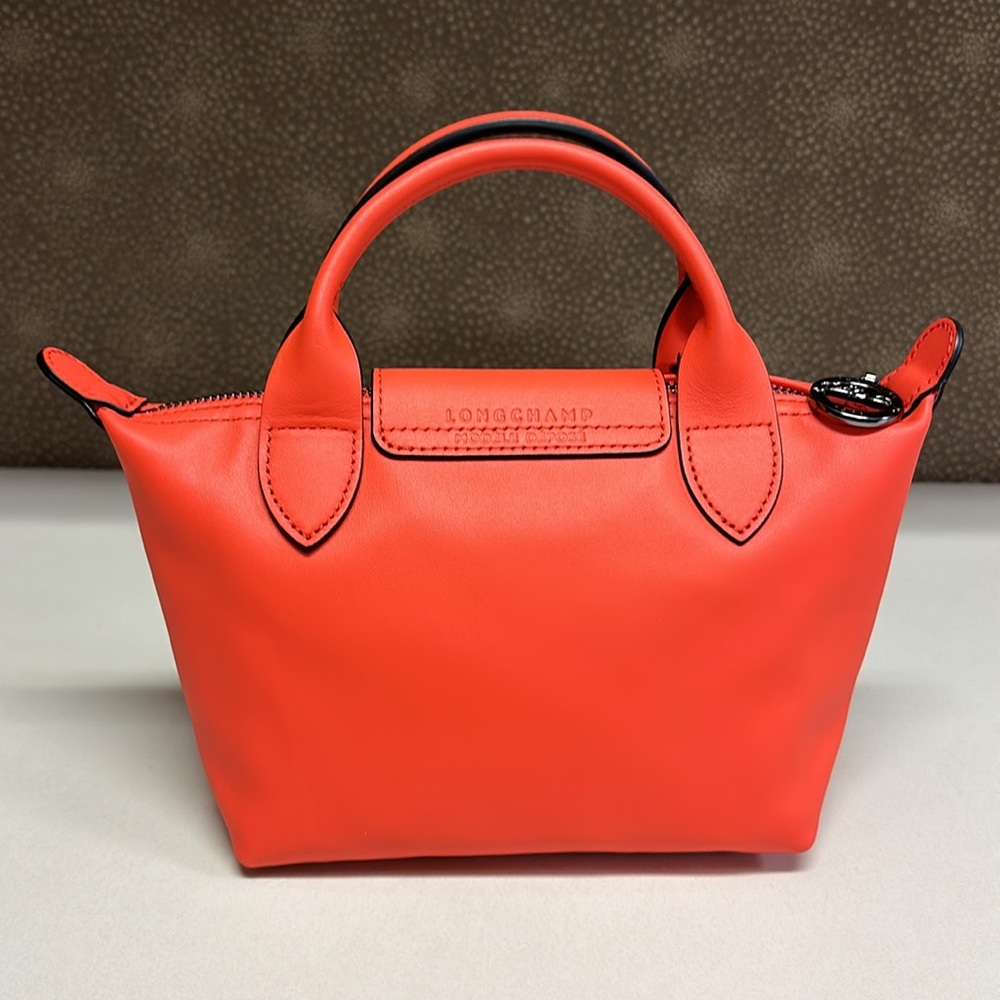 SOLD 🔥🔥🔥Longchamp LE PLIAGE XS Orange Leather Crossbody Bag - Picture 5 of 16